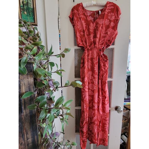 MNG Floral Print Side Cutout Dress Sz L - Picture 5 of 11